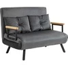 Homcom Sofa lova su aksominėmis atlošo pagalvėlėmis - Tamsiai pilka 102 x 73 x 81 cm