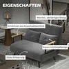 Homcom Sofa lova su aksominėmis atlošo pagalvėlėmis - Tamsiai pilka 102 x 73 x 81 cm