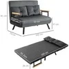 Homcom Sofa lova su aksominėmis atlošo pagalvėlėmis - Tamsiai pilka 102 x 73 x 81 cm