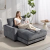 HOMCOM Sofa-lova su pagalvėmis, putoplastas, transformuojama į lovą, puodelio laikiklis, pilkas