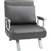 Fotelis HOMCOM Sofa lova su porankiu 65x69x80cm 3-in-1 sofa lova, svečių lova, sulankstomas čiužinys, šezlongas, dirbtinė oda, pilka
