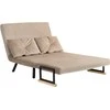 Homcom Sofa-lova, sulankstoma lova su lovos funkcija, reguliuojamas atlošas, 2 vietų minkšta sofa su minkštomis pagalvėlėmis, aksomo išvaizdos, skirta svetainei, miegamajam, šviesiai ruda