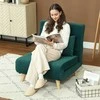 HOMCOM Sofa-lova, sulankstomas fotelis su lovos funkcija, dekoratyvinės pagalvėlės, sulankstomas minkštasuolis su reguliuojamu atlošu, aksomo išvaizdos, skirtas svetainei, tamsiai žalias