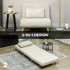 HOMCOM Sofa-lova, sulankstomas fotelis su lovos funkcija, dekoratyvinės pagalvėlės, sulankstomas minkštasuolis su reguliuojamu atlošu, aksomo išvaizdos, skirtas svetainei, smėlio spalvos