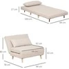 HOMCOM Sofa lova viengulė, sulankstoma sofa su reguliuojamu atlošu, šiaurietiška, lino imitacija