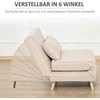 HOMCOM Sofa lova viengulė, sulankstoma sofa su reguliuojamu atlošu, šiaurietiška, lino imitacija