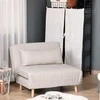 HOMCOM Sofa lova viengulė, sulankstoma sofa su reguliuojamu atlošu, šiaurietiška, lino imitacija