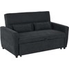 HOMCOM sofa lova, sulankstoma sofa, 2 vietų medžiaginė sofa, sofa-lova, sofa su miegojimo funkcija, sofų komplektas, reguliuojamas kampas, juoda, 148 x 82 x 89 cm