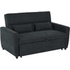 HOMCOM sofa lova, sulankstoma sofa, 2 vietų medžiaginė sofa, sofa-lova, sofa su miegojimo funkcija, sofų komplektas, reguliuojamas kampas, juoda, 148 x 82 x 89 cm