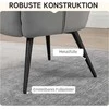 "HOMCOM" sparno kėdė su taburete, poilsio kėdė, minkštasuolis, aksomo išvaizdos minkštas fotelis, TV fotelis, valgomojo kėdė iki 120 kg, šviesiai pilka