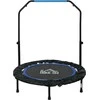 Homcom SPORTNOW 102 cm fitneso batutas, sulankstomas mini batutas su 4 kryptimis reguliuojamo aukščio rankena, LCD monitorius, fitneso šokdynė suaugusiems, vaikams, iki 100 kg