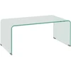 HOMCOM Stabilus stiklinis kavos staliukas, vientisas dizainas, paprastas ir modernus, 80 x 45 x 35 cm, Skaidrus