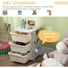 HOMCOM Stalčių spintelė vaikams su daiktadėže Dėžutės žaislų organizatoriui Žaislų dėžė trijų lygių vaikų kambariui 3-6 metai Vaikiški baldai Kreminė balta 37 x 37 x 56,5 cm