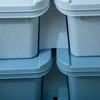 HOMCOM vaikiška daiktadėžė su dangčiu, stalčių spintelė žaislams, žaislų organizatorius, vaikiški baldai 3-6 metų vaikams, mėlyna