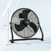 "HOMCOM" stalinis ventiliatorius Elektrinis ventiliatorius su 4 greičio nustatymais, 120° reguliuojamu kampu, skirtas namams, biurui, miegamajam, juodas