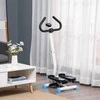 HOMCOM Stepper Fitness Swing Stepper su LCD ekranu ir rankena Namų treniruoklis iki 100 kg Plieninis ABS mėlynas 55 x 44 x 108 cm