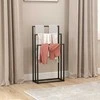 HOMCOM stovas rankšluosčiams, pastatomas, su 3 atramomis, rankšluosčių kopetėlės iš plieno 45 x 21,5 x 85 cm