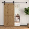 "HOMCOM" Stumdomų durų furnitūros komplektas 183 cm komplektas su bėgeliais, ritinėliais, bėgių ribotuvu, grindų bloku, durų varžtų rinkiniu, stumdomų durų sistema iš anglinio plieno Tamsiai ruda