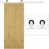 "HOMCOM" Stumdomų durų furnitūros rinkinys 183 cm, komplektas su bėgeliais, ritinėliais, bėgių ribotuvu, grindų blokeliu, durų varžtų rinkiniu, stumdomų durų sistema, pagaminta iš anglinio plieno Balta