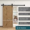 "HOMCOM" Stumdomųjų durų montavimo rinkinys 200 cm, komplektas su bėgeliais, ritinėliais, bėgių ribotuvu, grindų blokeliu, durų varžtų rinkiniu, anglinio plieno stumdomųjų durų sistema, juoda