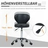 HOMCOM masažinė kėdė su ratukais – pasukama 360° darbo kėdė – reguliuojamo aukščio sėdynė 49-64 cm, ergonomiškas atlošas – chromuotas metalas, aptraukta juoda dirbtine oda