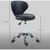 HOMCOM masažinė kėdė su ratukais – pasukama 360° darbo kėdė – reguliuojamo aukščio sėdynė 49-64 cm, ergonomiškas atlošas – chromuotas metalas, aptraukta juoda dirbtine oda