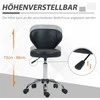 HOMCOM sukama masažinė taburetė - 360° pasukama darbo taburetė - reguliuojamo aukščio sėdynė 49-64H cm, ergonomiškas atlošas - chromuotas metalas su juodos odos imitacijos apmušalu