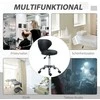 HOMCOM sukama masažinė taburetė - 360° pasukama darbo taburetė - reguliuojamo aukščio sėdynė 49-64H cm, ergonomiškas atlošas - chromuotas metalas su juodos odos imitacijos apmušalu