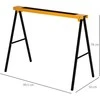 HOMCOM darbinis ožys, pjaustymo ožys, atraminis ožys, sulankstomas, neslystantis, plieno, oranžinis, juodas, 99,5 x 50 x 78 cm, keliamoji galia 125 kg