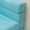 Homcom Sulankstomas fotelis "2-in-1" su lovos funkcija, maksimali apkrova 100 kg, mėlyna