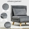 "HOMCOM" sulankstomas fotelis su lovos funkcija ir pagalvėle, svečių lova su reguliuojamu atlošu, aksomo išvaizdos, iki 125 kg, pilkos spalvos