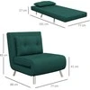 HOMCOM išskleidžiamas fotelis, fotelis-lova, vienvietė sofa su pagalve, svečių lova, minkšta sofa aksomo imitacijos, tamsiai žalia, 77 x 88 x 83 cm