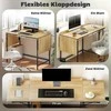 HOMCOM sulankstomas kompiuterio stalas su 2 ištraukiamomis plokštėmis, daug vietos monitoriams, metalinės kojos, tvirta konstrukcija, ąžuolo spalva + juoda