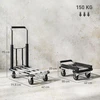 HOMCOM Sulankstomas rankinis vežimėlis, 150 kg keliamoji galia, praplečiama platforma, reguliuojamo aukščio rankena, dėžėms, metalas, juodas