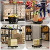 HOMCOM sulankstomas rankinis vežimėlis, metalinis transportavimo vežimėlis su ratukais ir reguliuojama rankena, 49 x 35 x 102 cm, žalias