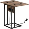 HOMCOM Sulankstomas staliukas, įkrovimo stotelė su USB prievadais, metalas, 39 x 29 x 57 cm, ruda.