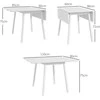 HOMCOM sulankstomas valgomojo stalas, virtuvinis stalas 2-4 asmenims, sulankstomas stalas, medinis valgomojo stalas, mažoms erdvėms, 110 x 86 x 75 cm, baltas
