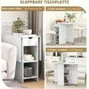 HOMCOM sulankstomas valgomojo stalas, mobilus virtuvės stalas 2-4 asmenims su atviromis lentynomis, 1 stalčiumi, sulankstomas stalas mažoms erdvėms, valgomasis 114,5 x 70 x 75 cm, baltas
