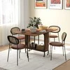 HOMCOM Sulankstomas valgomojo stalas Virtuvės stalas 6 asmenims su atvira lentyna Mobilus sulankstomas stalas Valgomojo stalas mažiems kambariams, valgomajam, virtuvei 130 x 80 x 74 cm Rustic-rudas