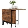 HOMCOM Sulankstomas valgomojo stalas Virtuvės stalas 6 asmenims su atvira lentyna Mobilus sulankstomas stalas Valgomojo stalas mažiems kambariams, valgomajam, virtuvei 130 x 80 x 74 cm Rustic-rudas