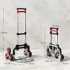 HOMCOM Sulankstomas vežimėlis laiptams lipti, 6 ratų sistema, atlaiko 70 kg, aliuminio, raudonas