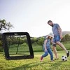 HOMCOM sulankstomi futbolo vartai, futbolo atmušamoji sienelė, tinklas įvairioms sporto šakoms, reguliuojamas 5 padėtimis, 128x118x108-120 cm