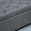 HOMCOM Suoliukas minkštas suoliukas su daiktadėže, komodos suoliukas, į liną panašus poliesteris, kaučiukmedis, tamsiai pilka, 100 x 40 x 44 cm