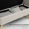 HOMCOM Suoliukas Minkštas suoliukas su daiktadėže Lovos suoliukas su linine išvaizda prieškambario miegamajame Svetainė Ruberoidas Smėlio spalvos 110 x 39 x 45 cm