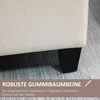 HOMCOM Suoliukas Minkštas suoliukas su daiktadėže, suoliukas su dėže, į liną panašus poliesteris, kaučiukmedis, kreminės baltos spalvos, 100 x 40 x 44 cm
