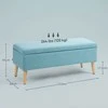 HOMCOM Suoliukas Minkštas suoliukas su daiktadėže Lovos suoliukas su linine išvaizda prieškambario miegamajame Svetainė Guma Mėlyna 110 x 39 x 45 cm