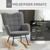 HOMCOM supamasis krėslas, akcentinis krėslas, poilsio kėdė su berber vilnos audiniu, miegamajam, iki 120 kg, tamsiai pilka, 71x92x101 cm