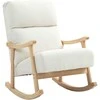 "HOMCOM" supamasis krėslas, ergonomiškas supamasis krėslas, fotelis, aksomo išvaizdos slaugos krėslas, supamasis krėslas iki 120 kg, skirtas miegamajam, svetainei, kreminės baltos spalvos