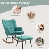 HOMCOM supamasis krėslas, iki 130 kg, supamasis krėslas su taburete, fotelis, slaugos krėslas su linine išvaizda, miegamojo supamasis krėslas