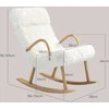 HOMCOM Supamasis krėslas Supamasis fotelis Fotelis, vilnonis slaugos krėslas, supamasis krėslas iki 120 kg keliamosios galios, skirtas miegamajam, svetainei, baltas